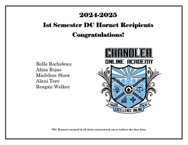 24-25 Honor Roll 1st Semester